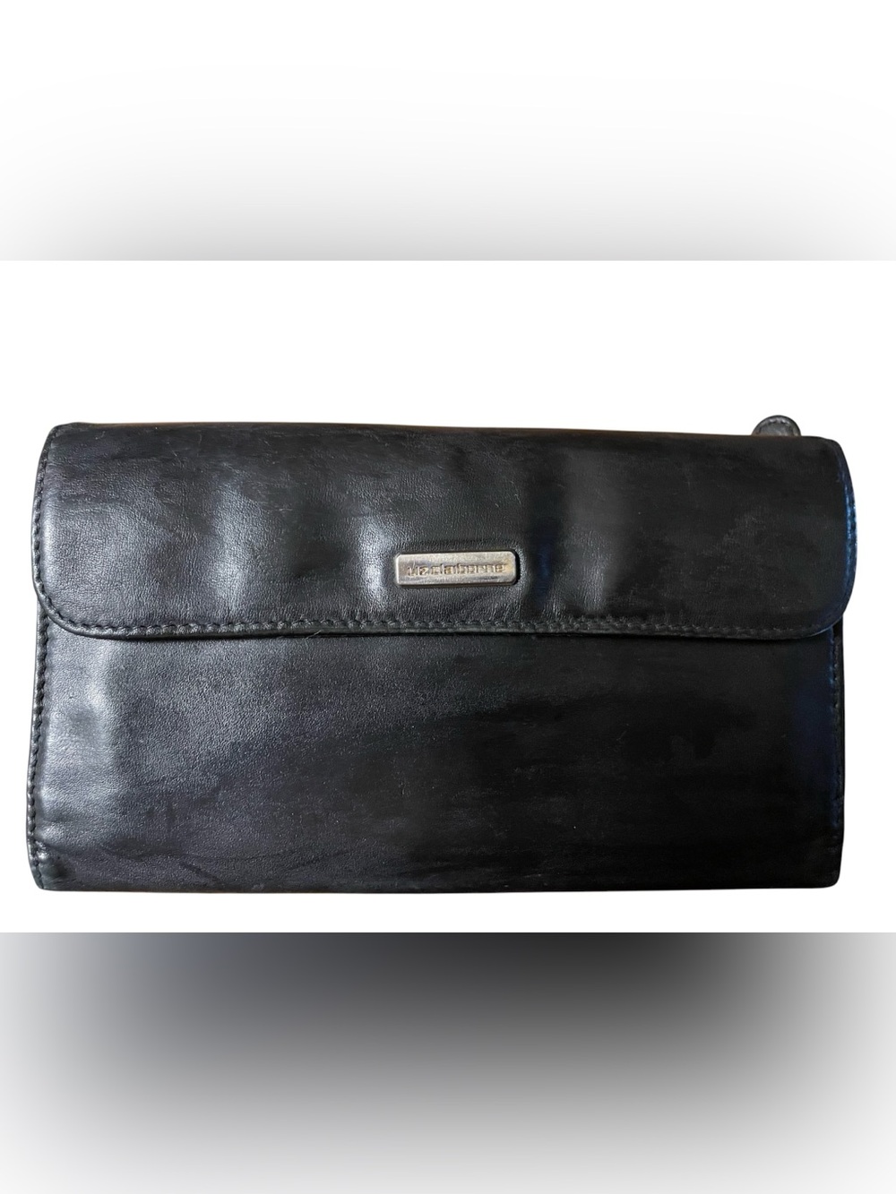 Freshly polished VTG Black Gen. Leather Liz Claiborne Clutch Wallet. Like new!